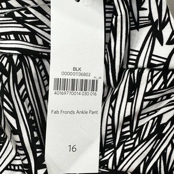 Coldwater Creek Women's Size 16 Pant Ankle Leg Tropical Black New With Tags - Picture 8 of 15